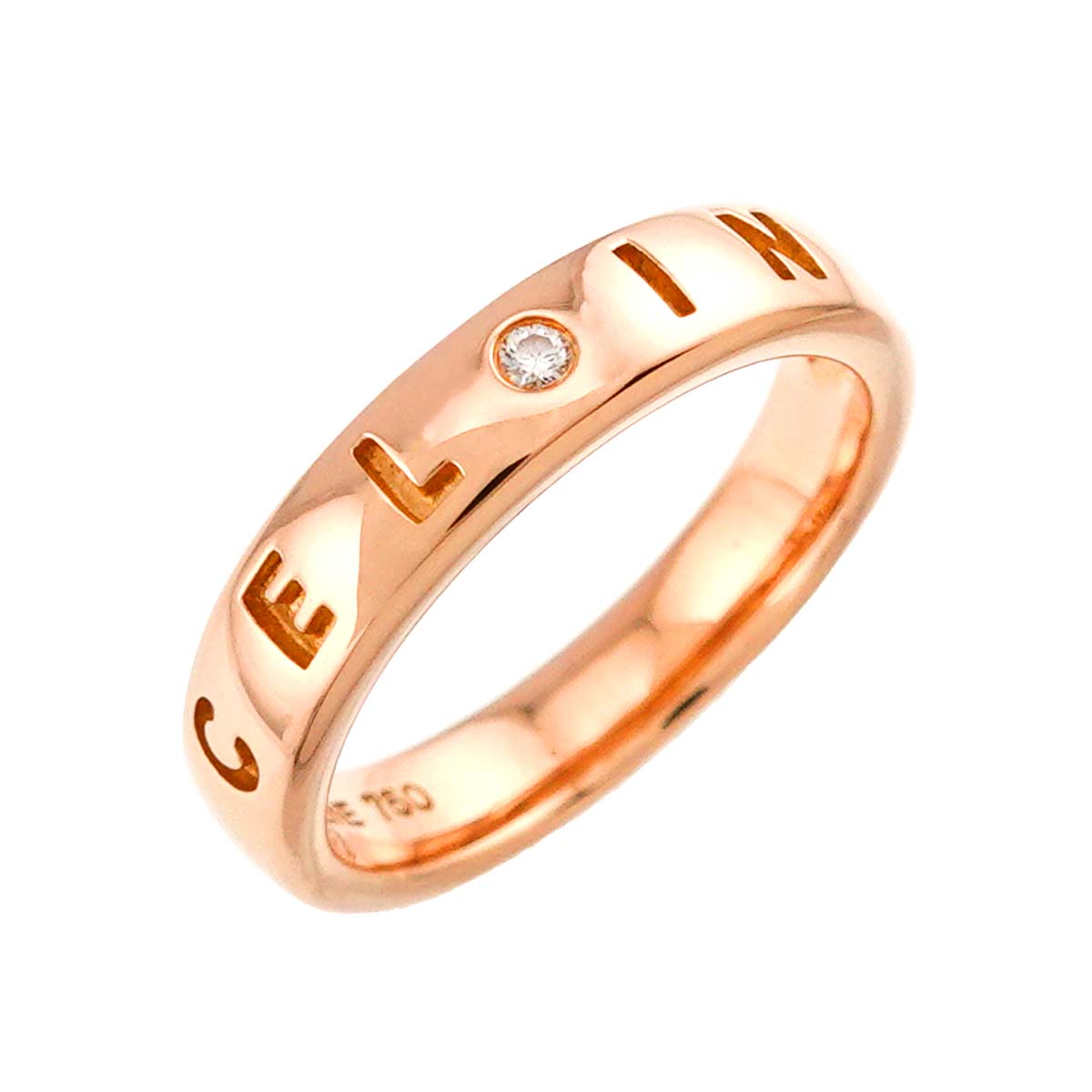 Diamond Ring 18K Pink Gold 750 Size5.5-5.75(US)