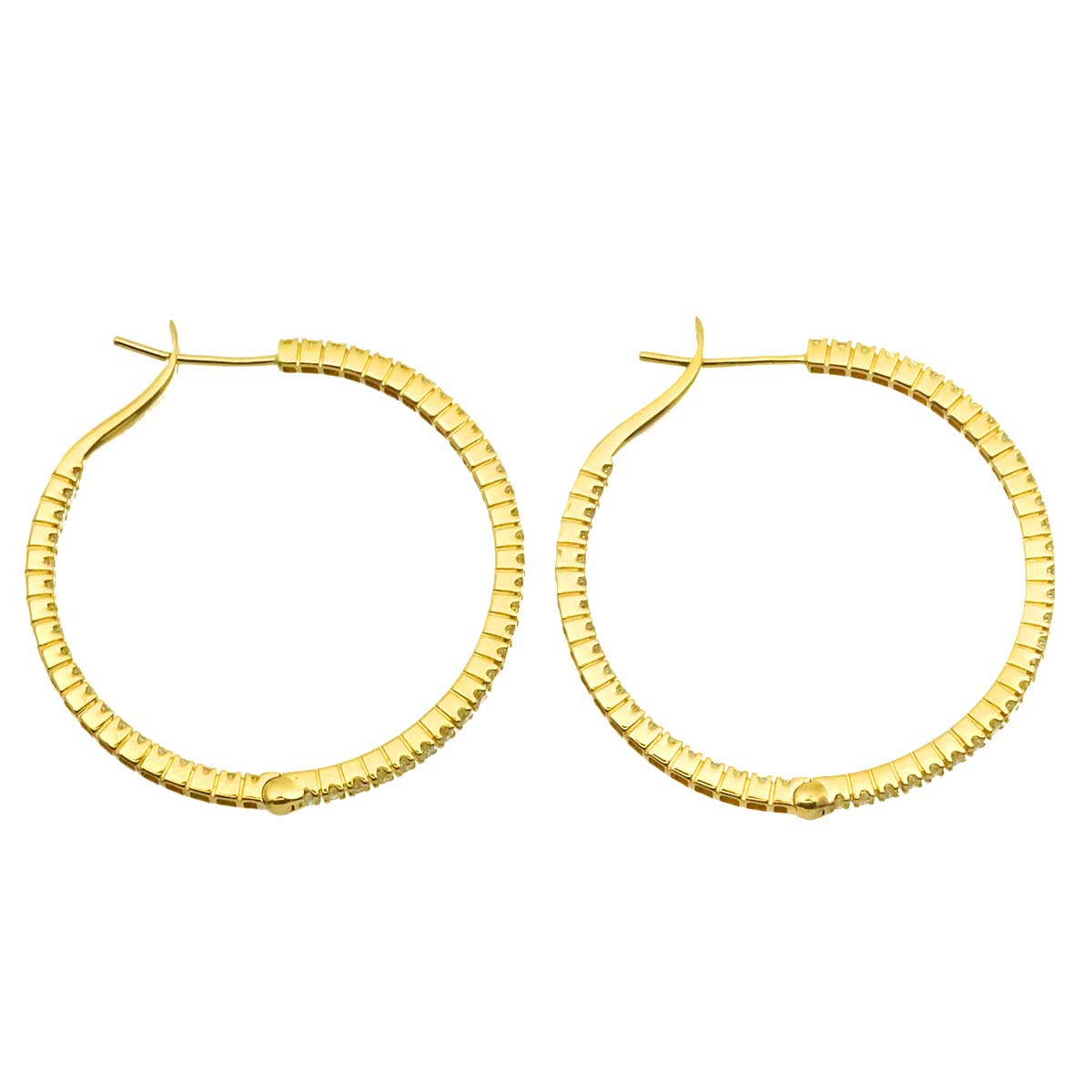 Diamond 1.00ct/1.00ct Earrings Pierced 18K YG Yellow Gold 750