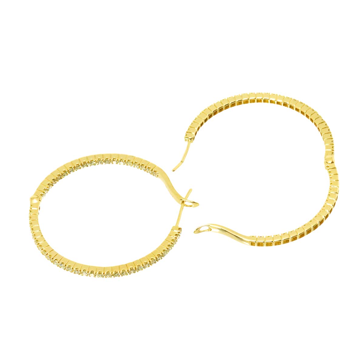 Diamond 1.00ct/1.00ct Earrings Pierced 18K YG Yellow Gold 750