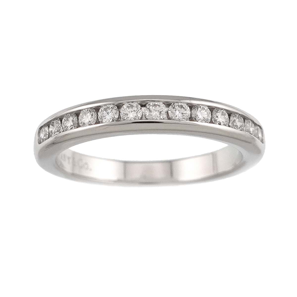 Half Diamond band Ring Platinum Size3.75(US)