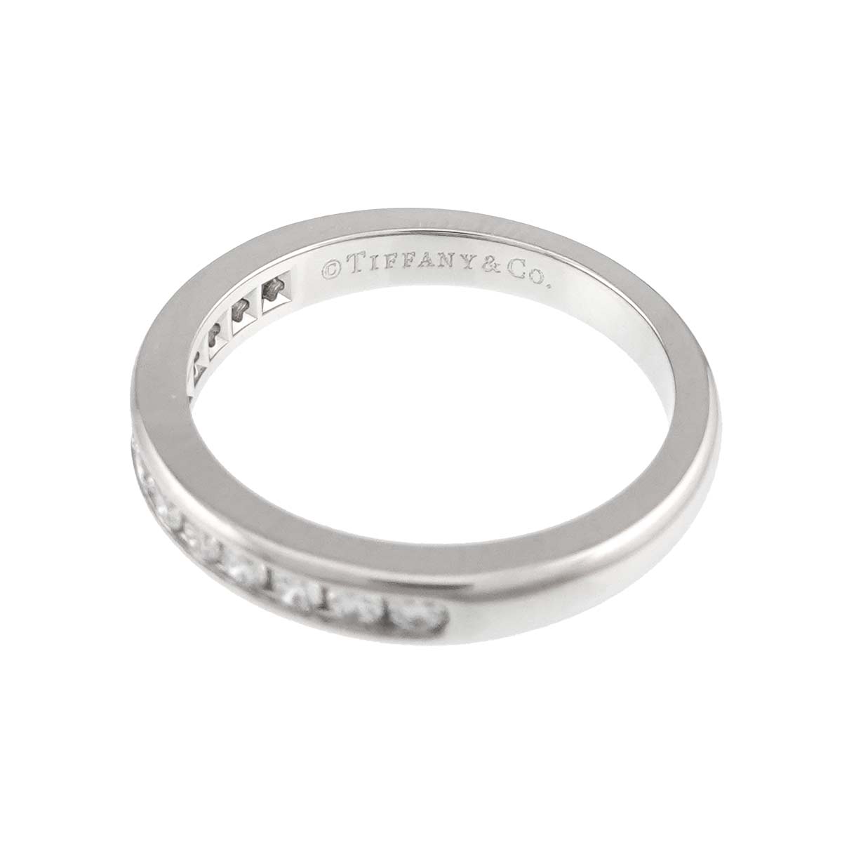 Half Diamond band Ring Platinum Size3.75(US)