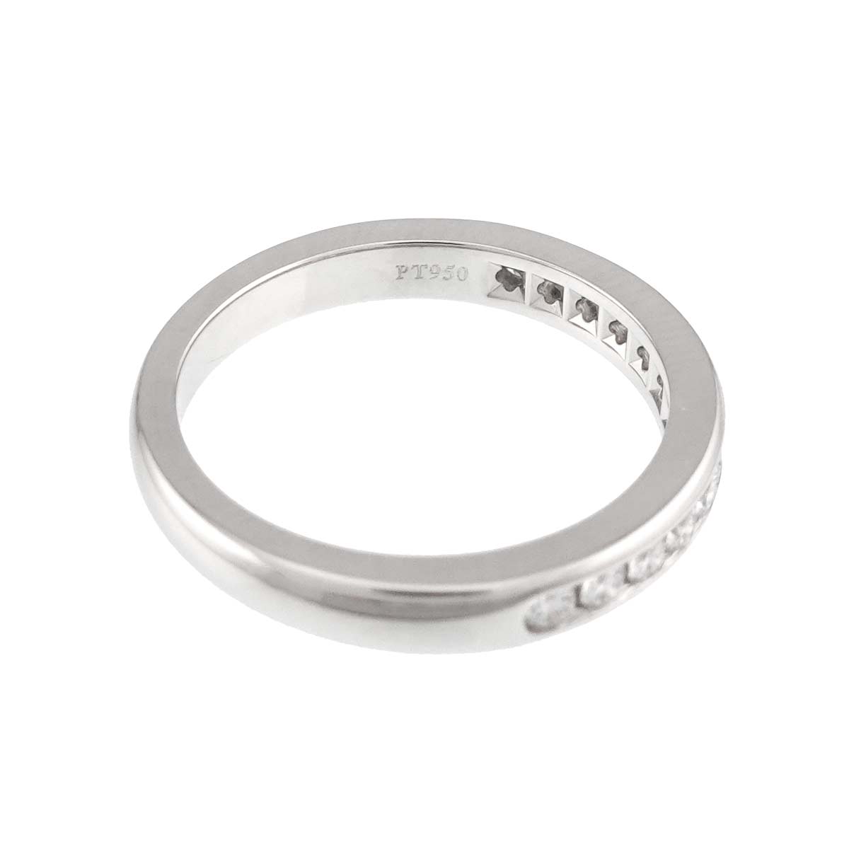 Half Diamond band Ring Platinum Size3.75(US)