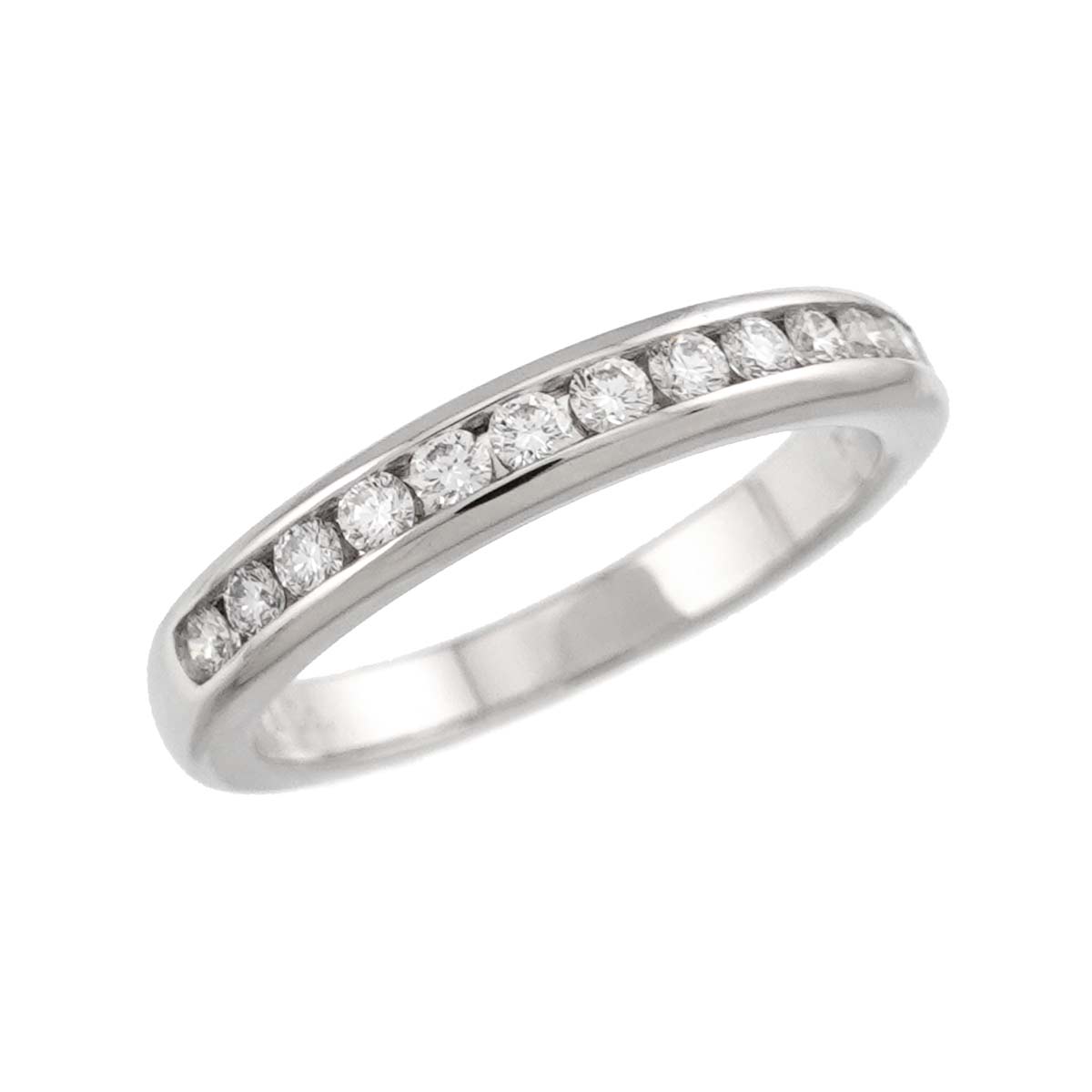 Half Diamond band Ring Platinum Size3.75(US)