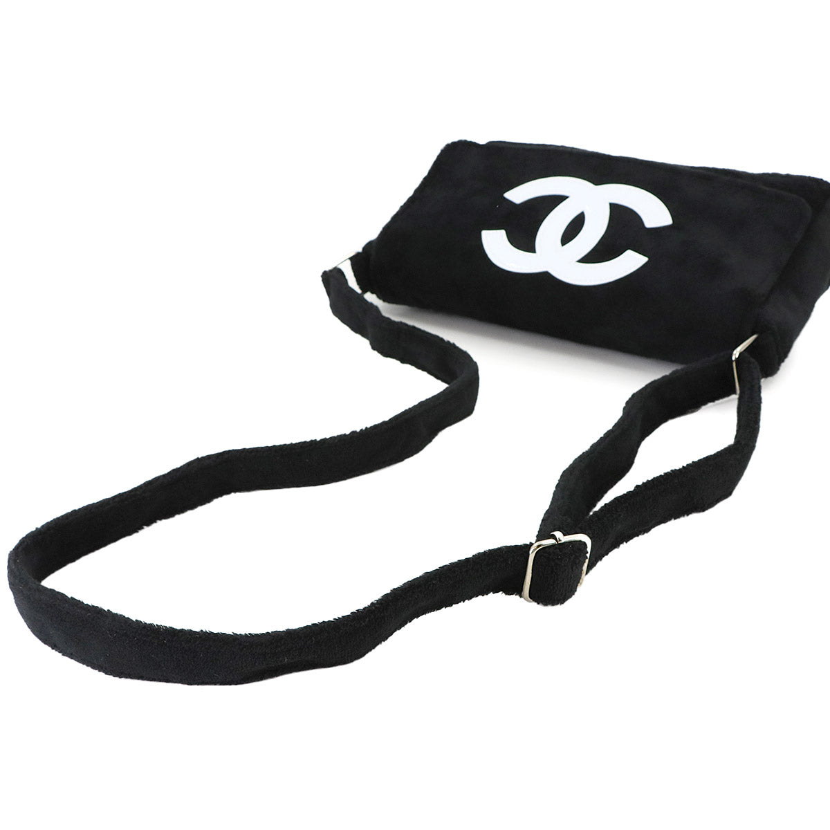 PRECISION Shoulder Bag Pile fabric Black Coco Logos Purse