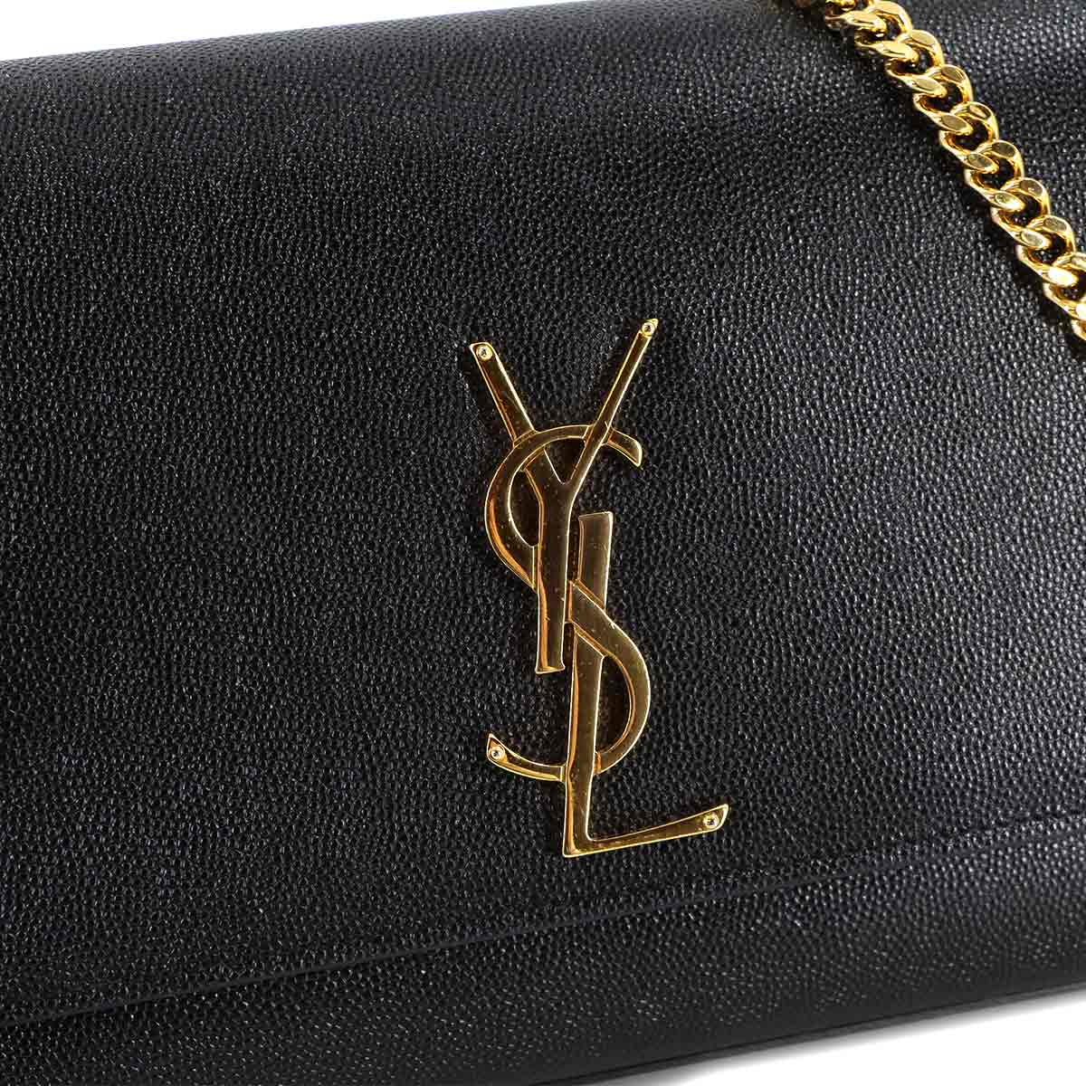 Kate Medium Chain Shoulder Bag Leather Black 364021