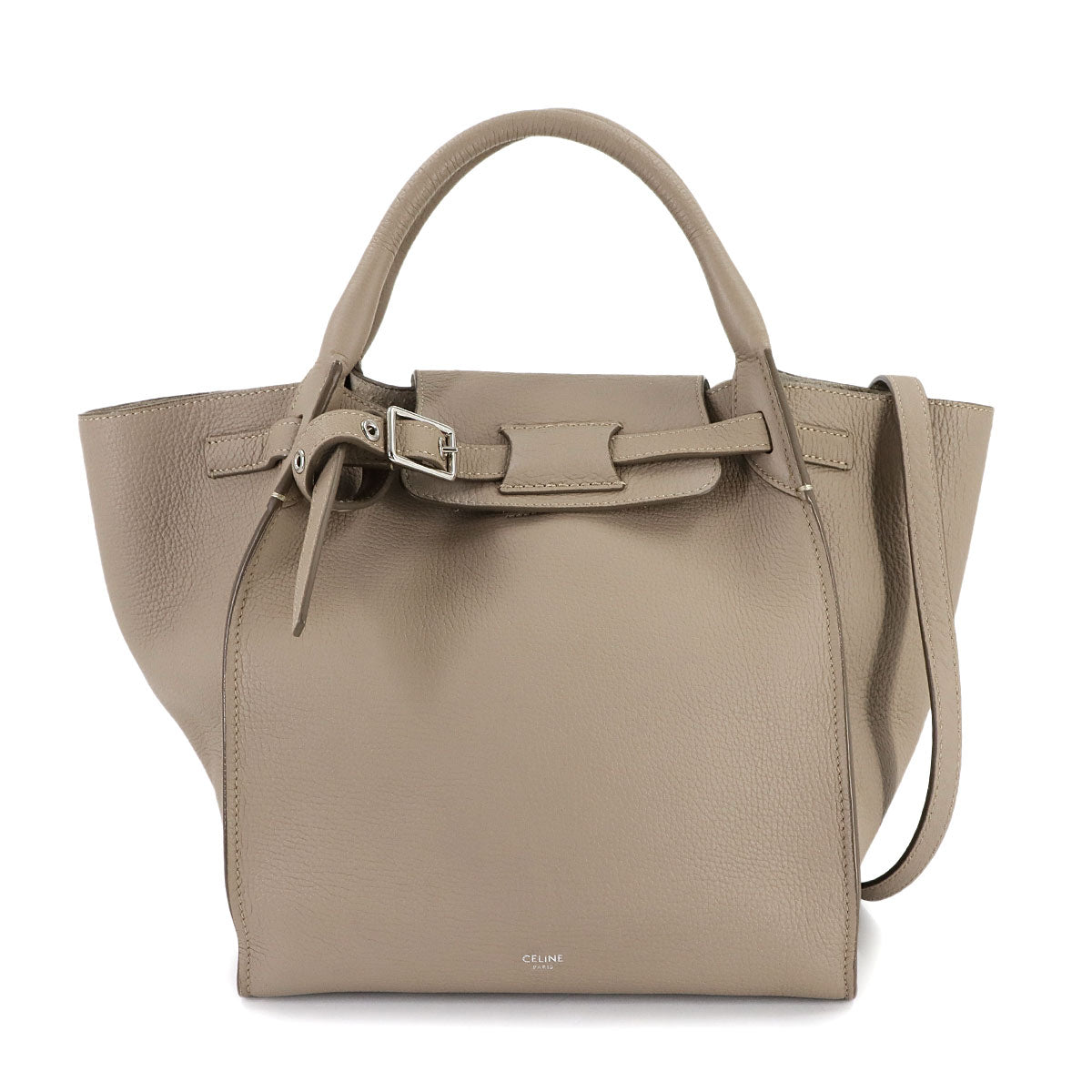 Big Bag Small With Longstrap Hand Shoulder Bag Leather Beige
