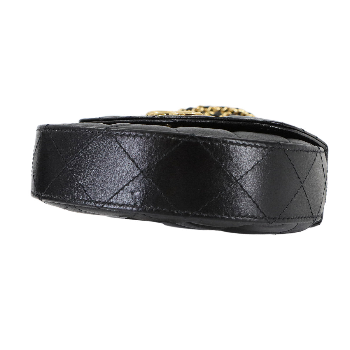 Mini Matelasse Chain Shoulder Bag Leather Black AP3378 Purse