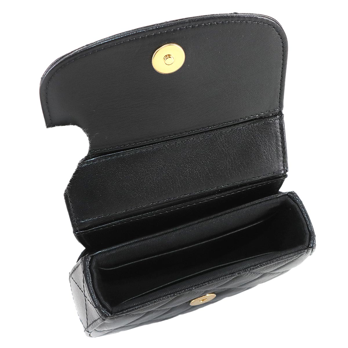 Mini Matelasse Chain Shoulder Bag Leather Black AP3378 Purse