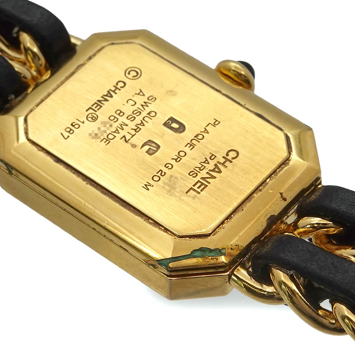 Premiere Size L H0001 Vintage Quartz Black Dial Ladies Watch