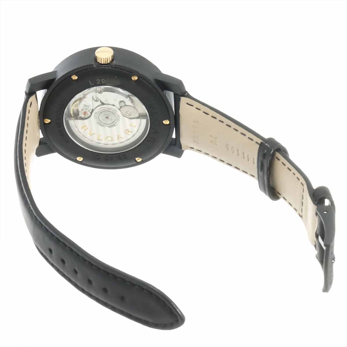 BVLGARIBVLGARI Carbon Gold BB40CL 750 PG Black Dial Mens