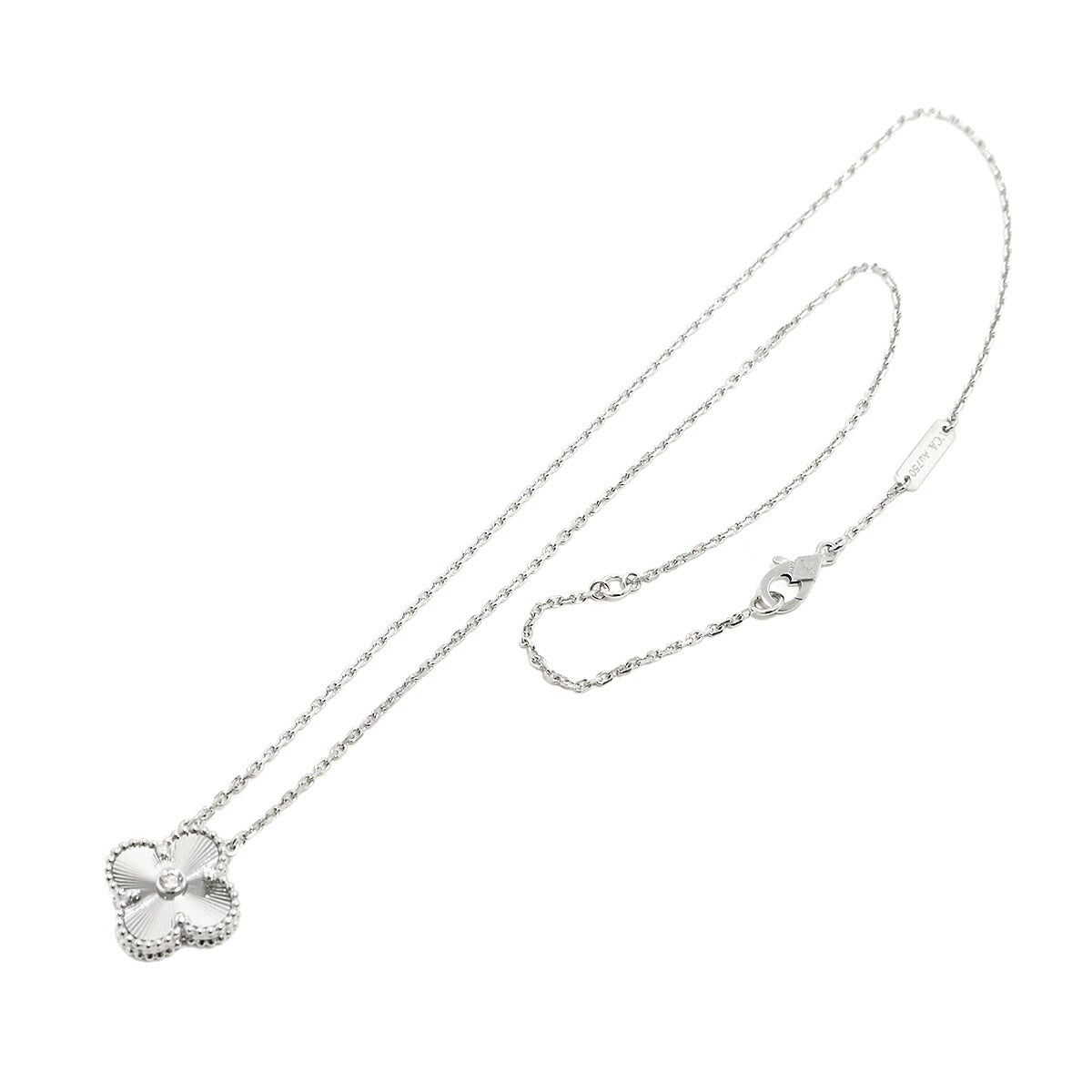 Vintage Alhambra Diamond Necklace 18K WG 750