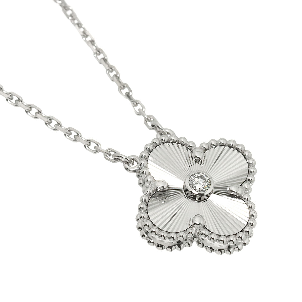 Vintage Alhambra Diamond Necklace 18K WG 750