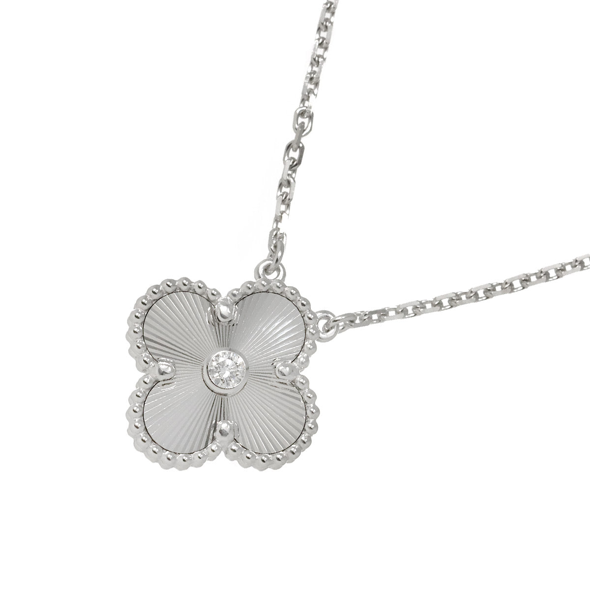 Vintage Alhambra Diamond Necklace 18K WG 750