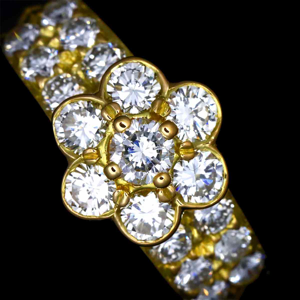 Diamond Ring 18K YG 750 size5.5-5.75(US)