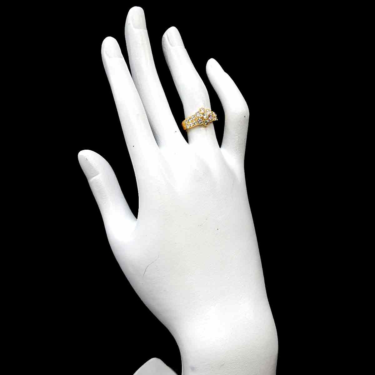 Diamond Ring 18K YG 750 size5.5-5.75(US)