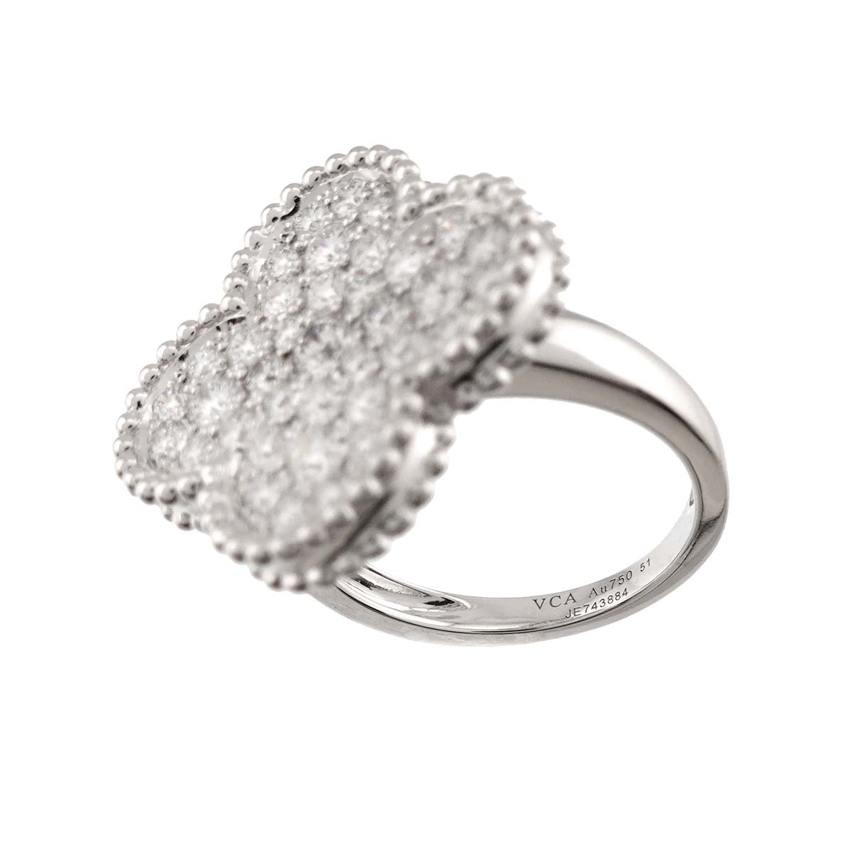 Magic Alhambra Diamond Ring 18K WG size51 5.5-5.75(US)