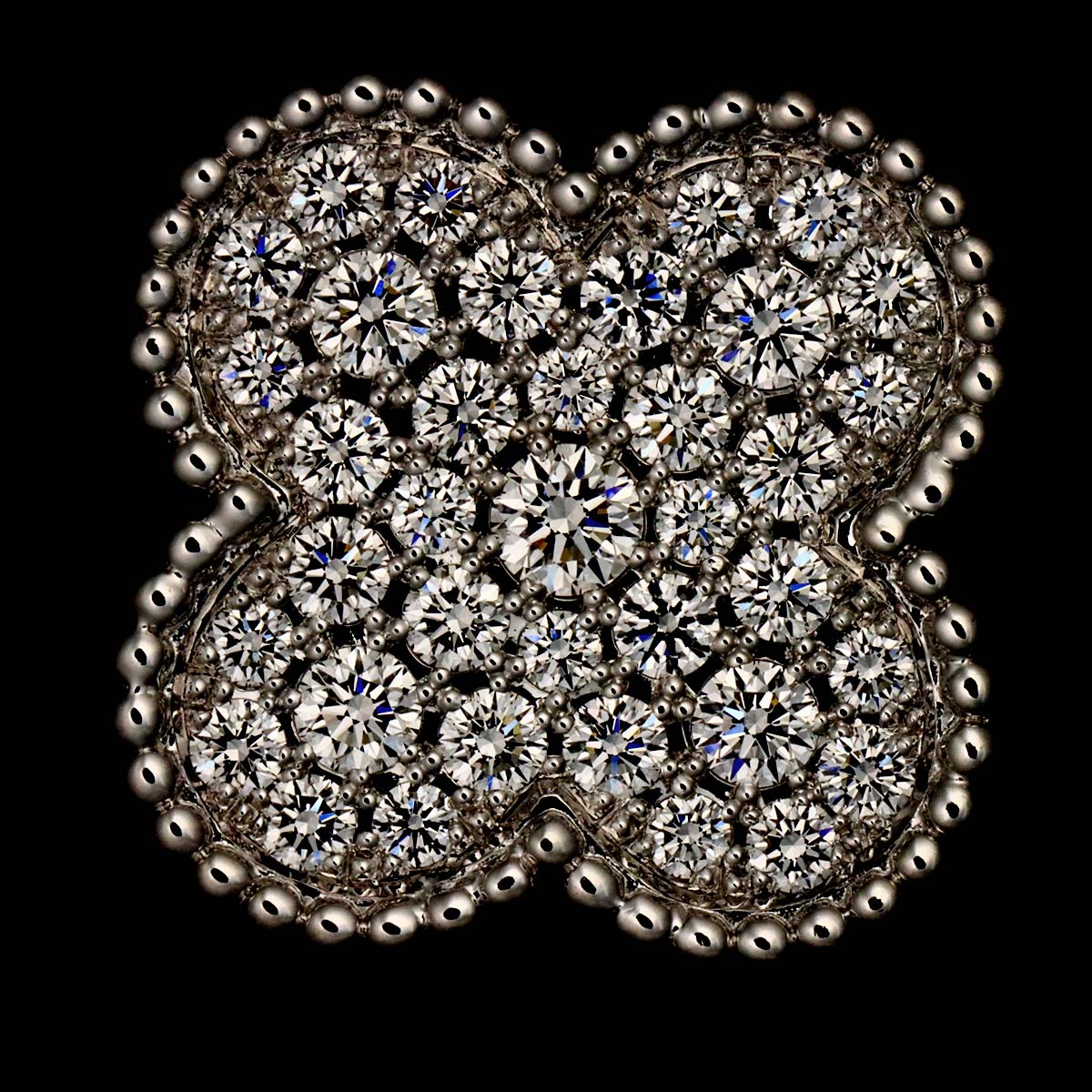 Magic Alhambra Diamond Ring 18K WG size51 5.5-5.75(US)