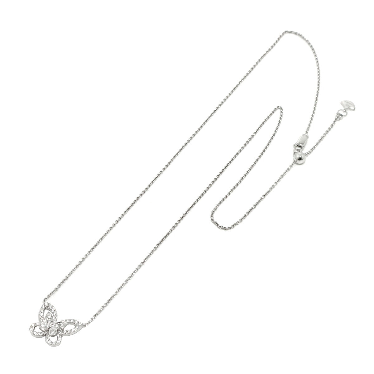 Butterfly Silhouette Mini Diamond Necklace 18K WG 750