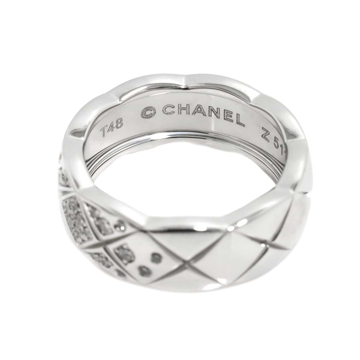 Coco Crush Medium Diamond Ring WG 750 size48 4.5(US)