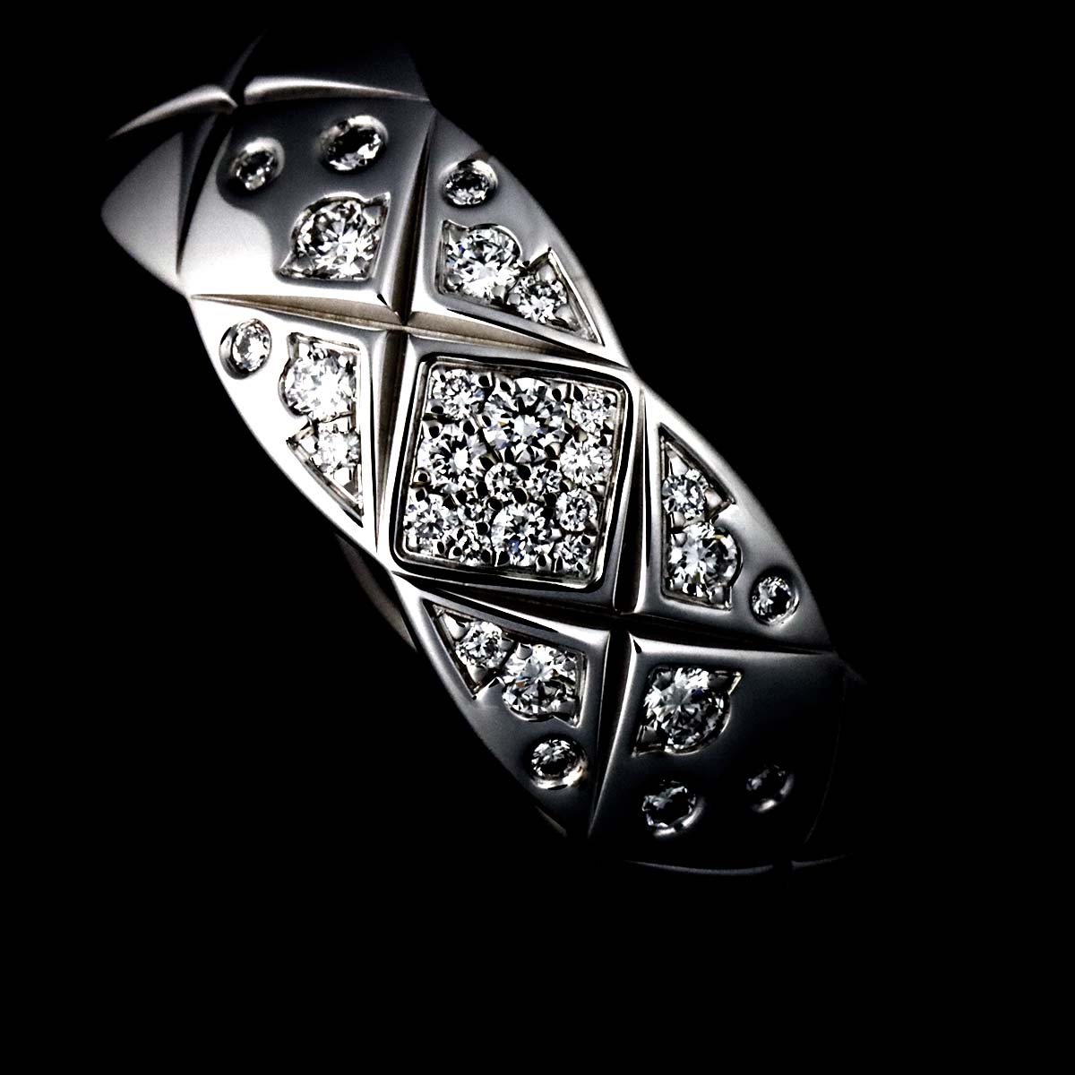 Coco Crush Medium Diamond Ring WG 750 size48 4.5(US)