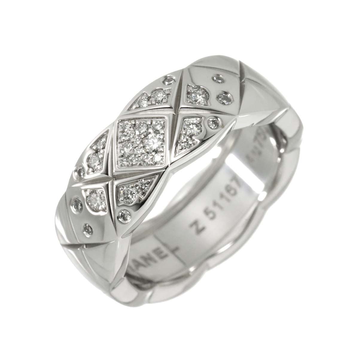 Coco Crush Medium Diamond Ring WG 750 size48 4.5(US)