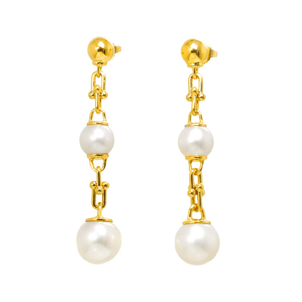 HardWear Freshwater pearl Earrings Pierced 18K YG 750