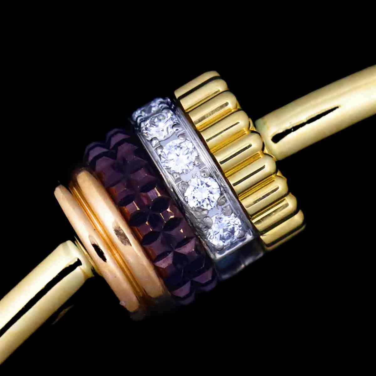 Quatre classique Diamond Bracelet 18K YG WG PG 750 PVD Size18