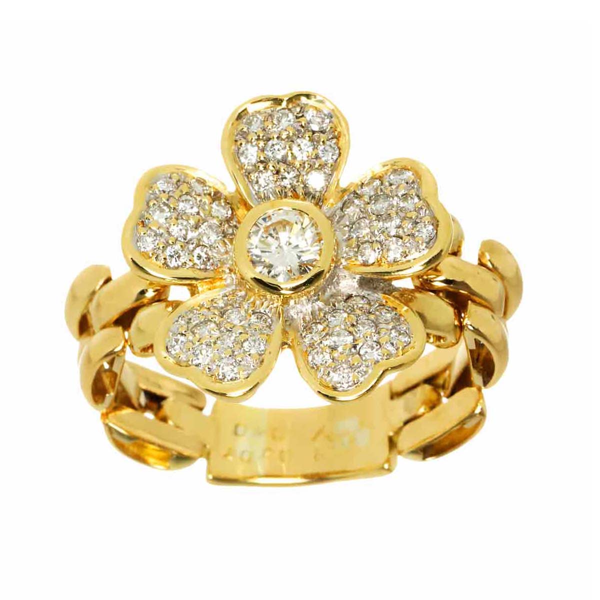 Diamond 0.40/0.307ct Ring 18K YG 750 size7.25-7.5(US)