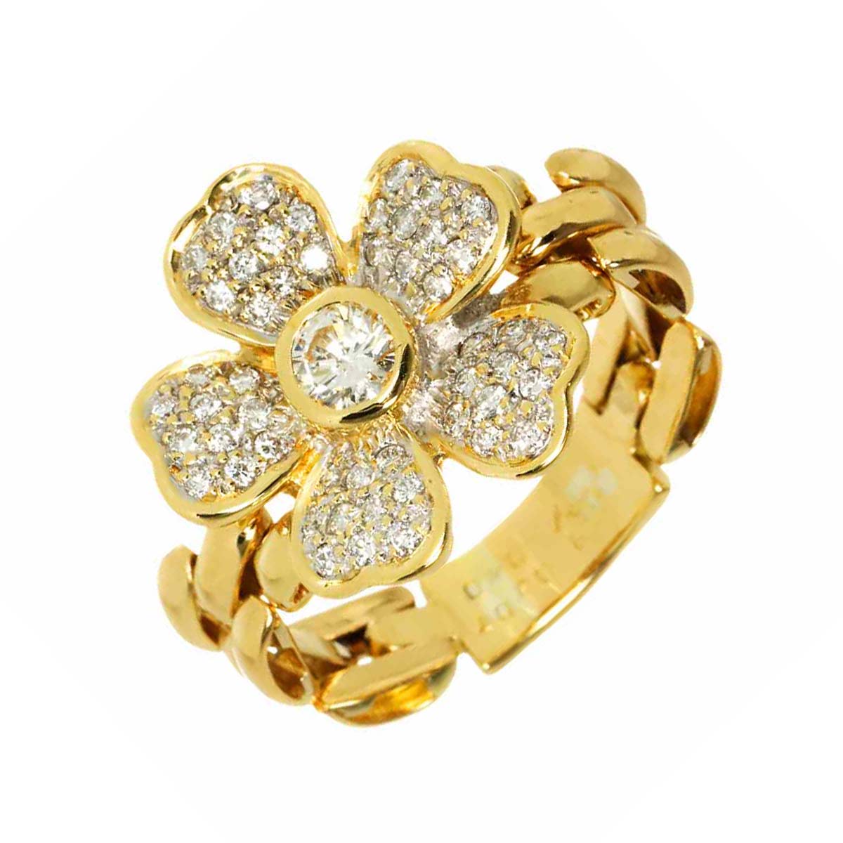 Diamond 0.40/0.307ct Ring 18K YG 750 size7.25-7.5(US)