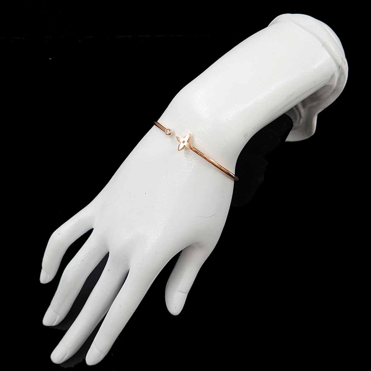 Burasure Twist Blossom Diamond Bracelet 18K Pink Gold 750