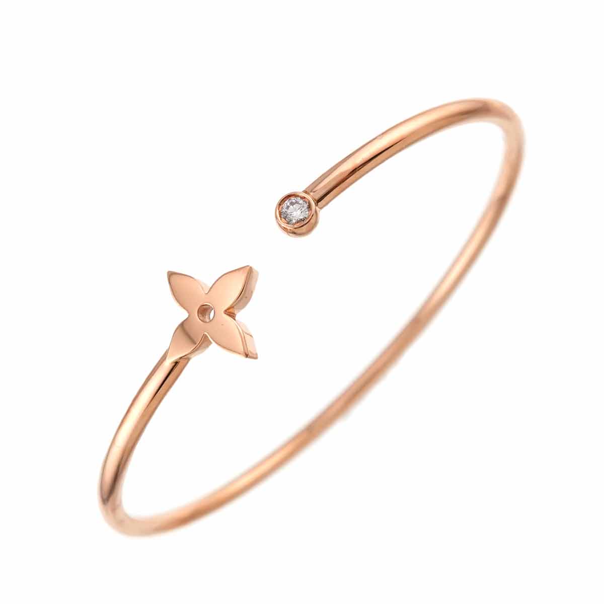 Burasure Twist Blossom Diamond Bracelet 18K Pink Gold 750