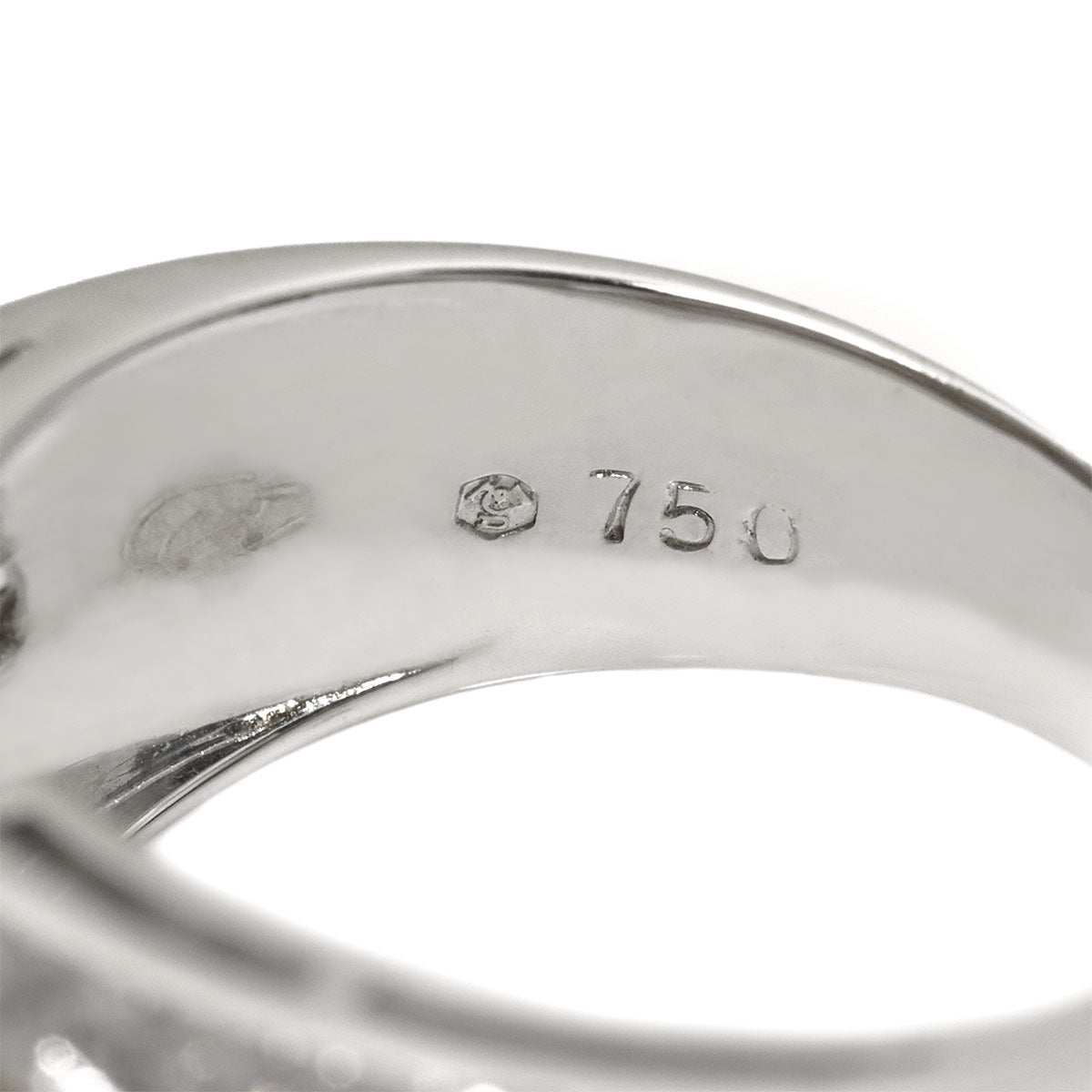 Diamond Ring 18K YG WG 750 Size6(US)