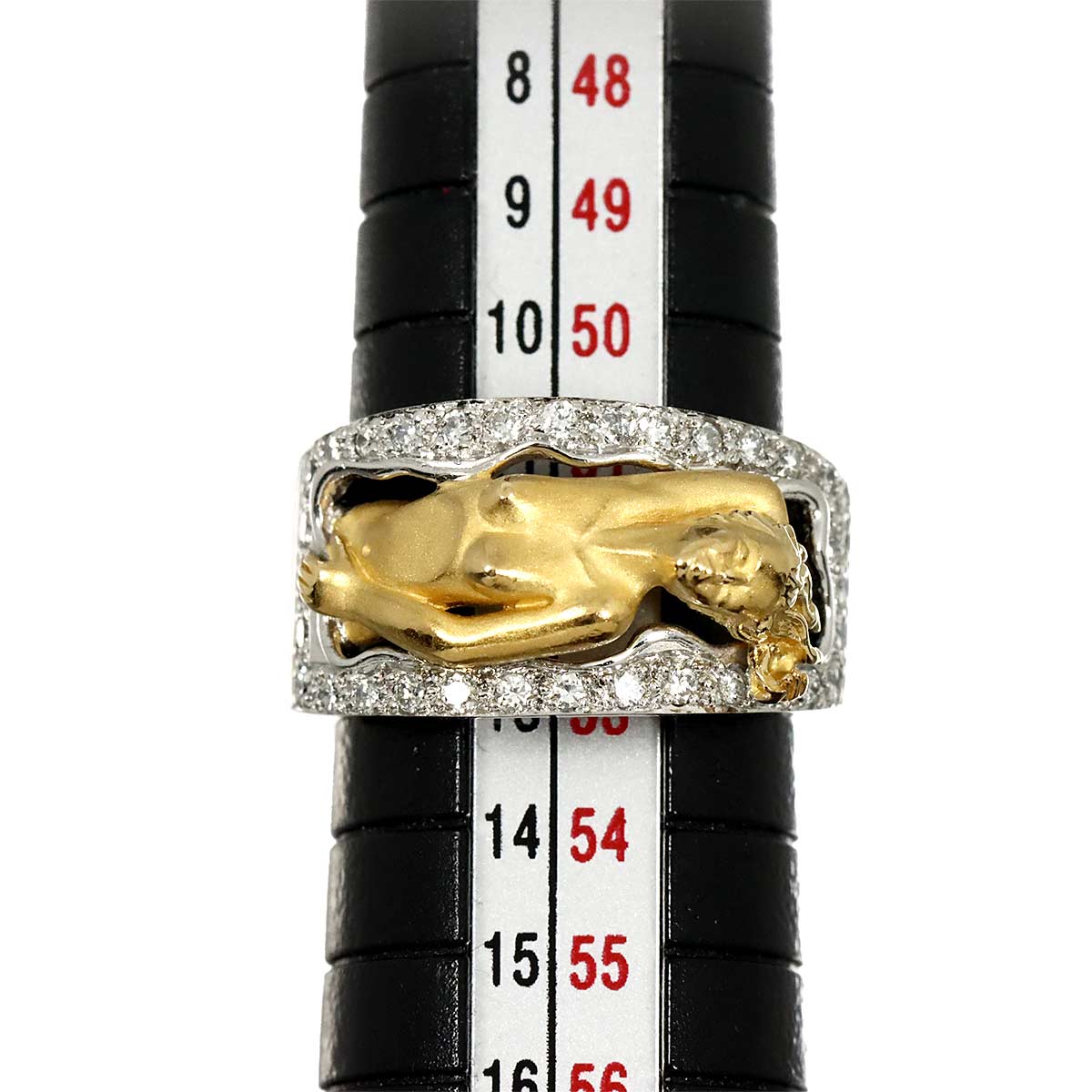 Diamond Ring 18K YG WG 750 Size6(US)