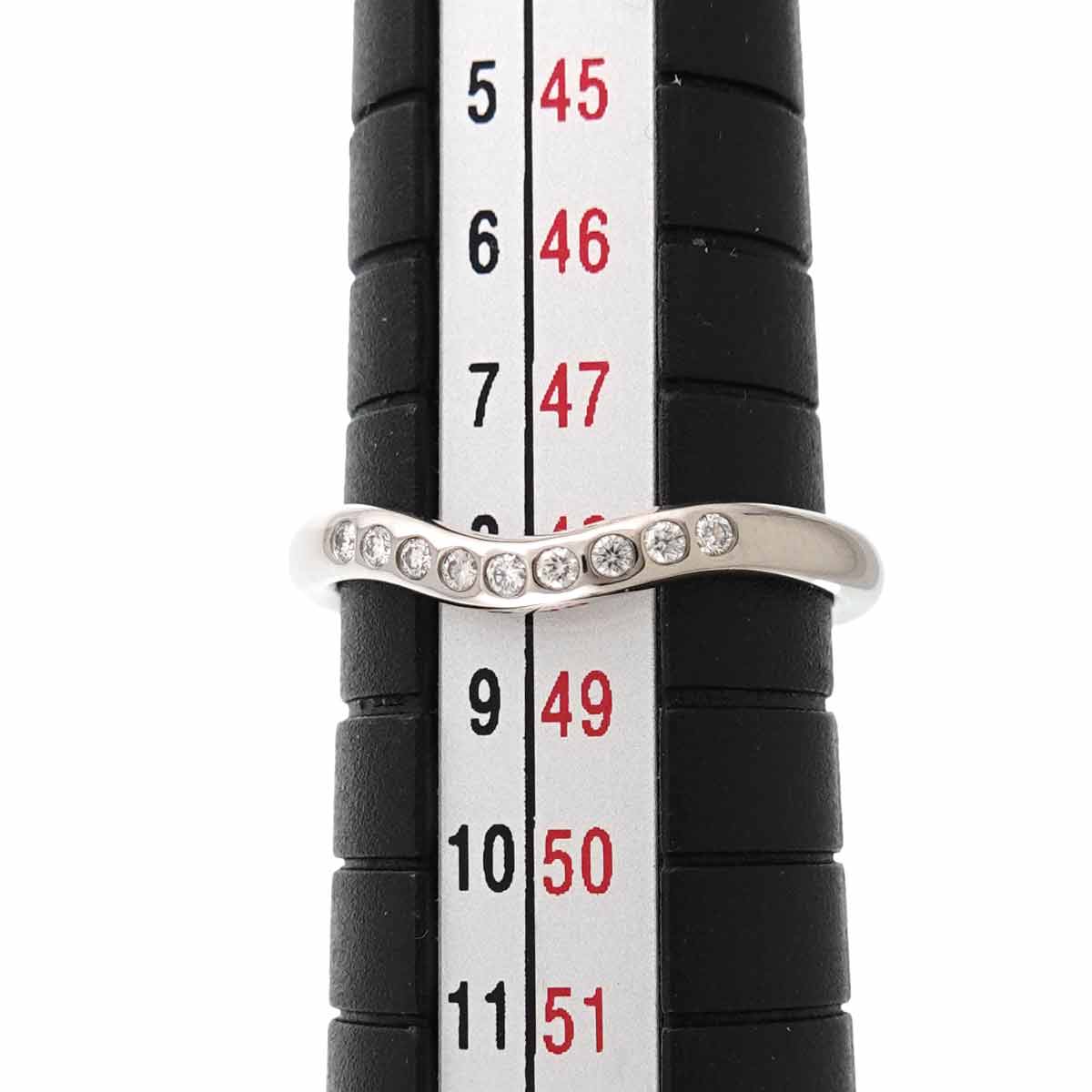 Curved Band Diamond Ring Platinum size4.5(US)