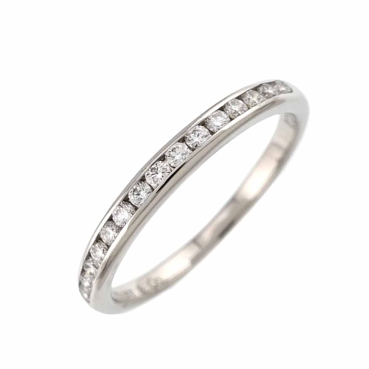 Half Diamond band Ring Platinum Size4.75-5(US)