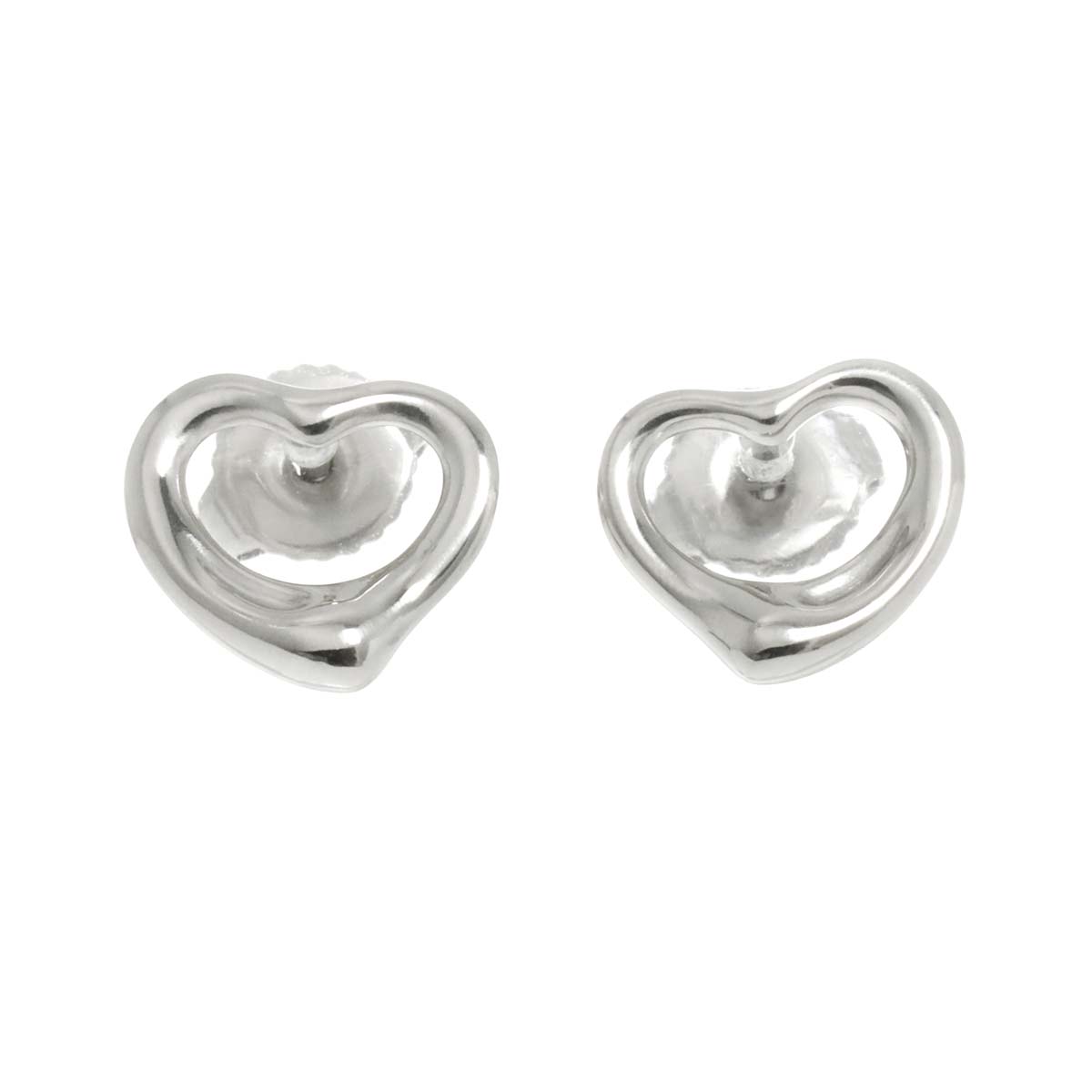 Open Heart Earrings Pierced Pt
