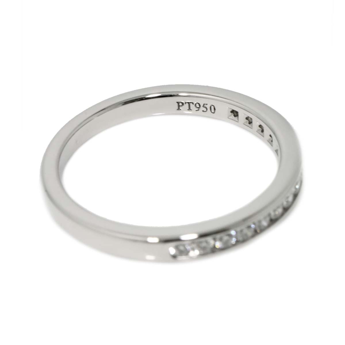 Half Diamond band Ring Platinum Size4-4.5(US)