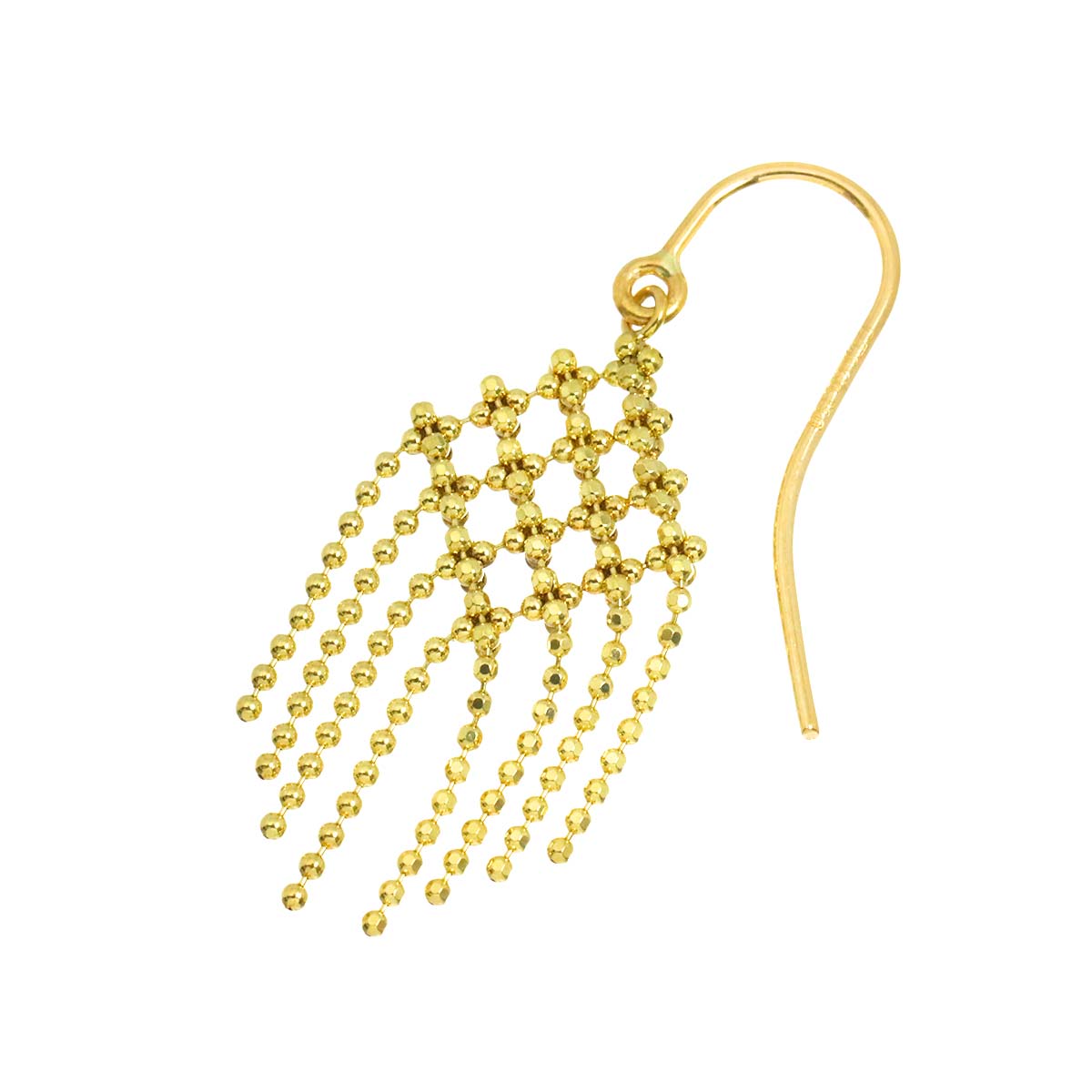 Fringe hook Earring Pierced 18K YG One Piece only