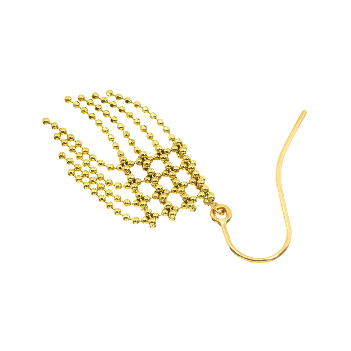 Fringe hook Earring Pierced 18K YG One Piece only