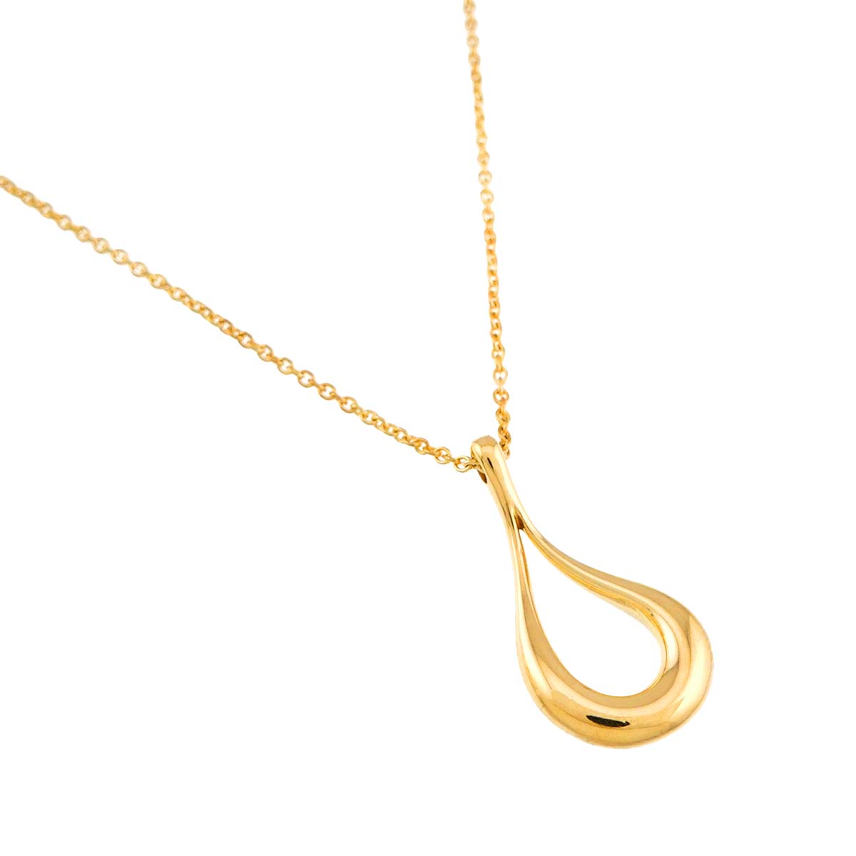 Open Teardrop Necklace 18K Yellow Gold 750