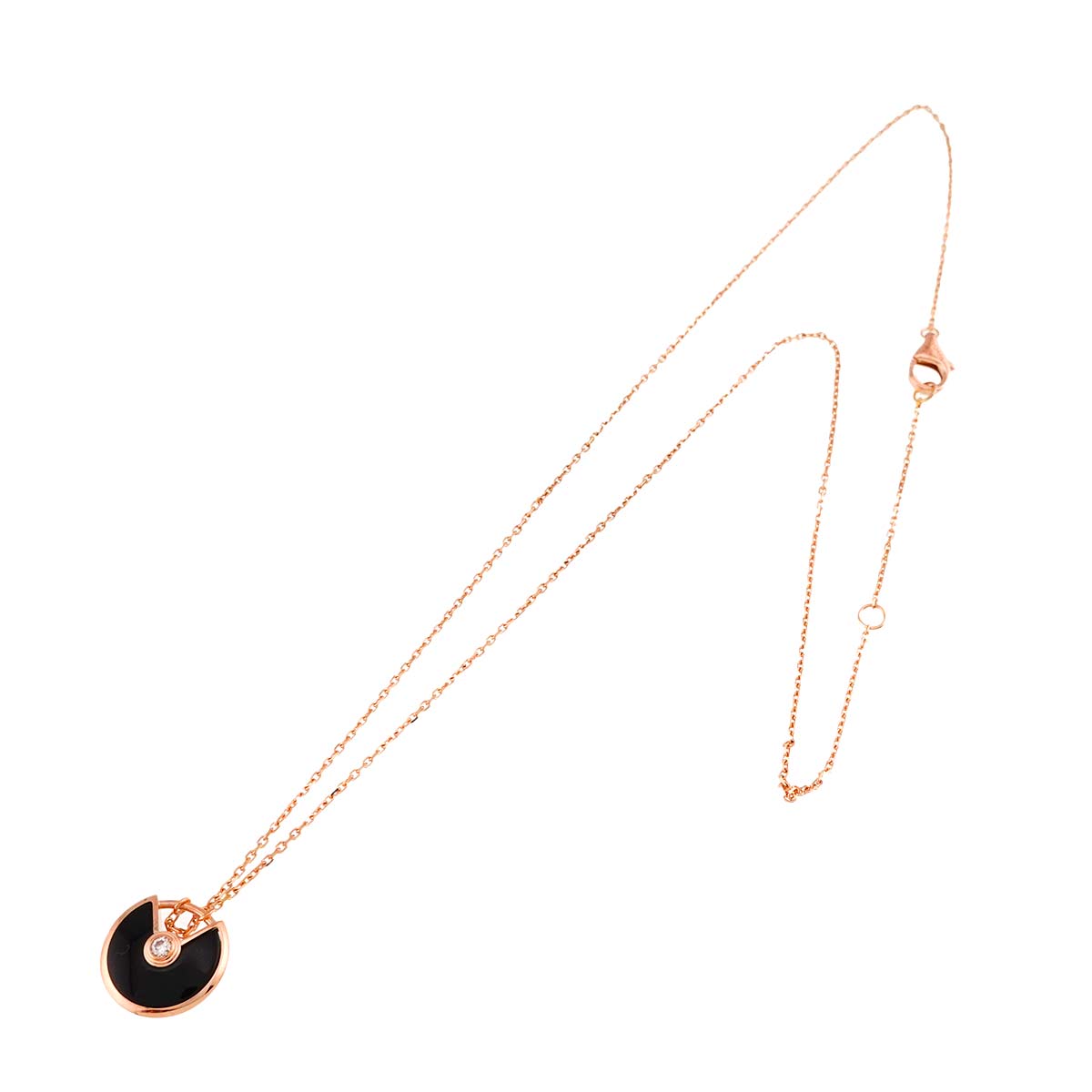 Amulette De Onyx Diamond Necklace XS 18K Pink Gold 750