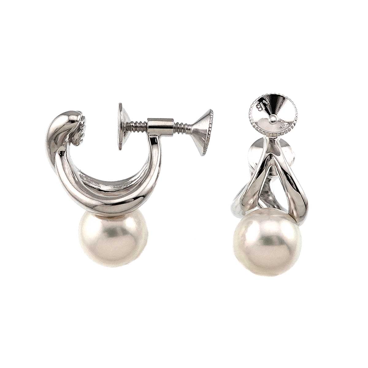 Akoya Pearl 7.1mm Earrings 18K WG 750