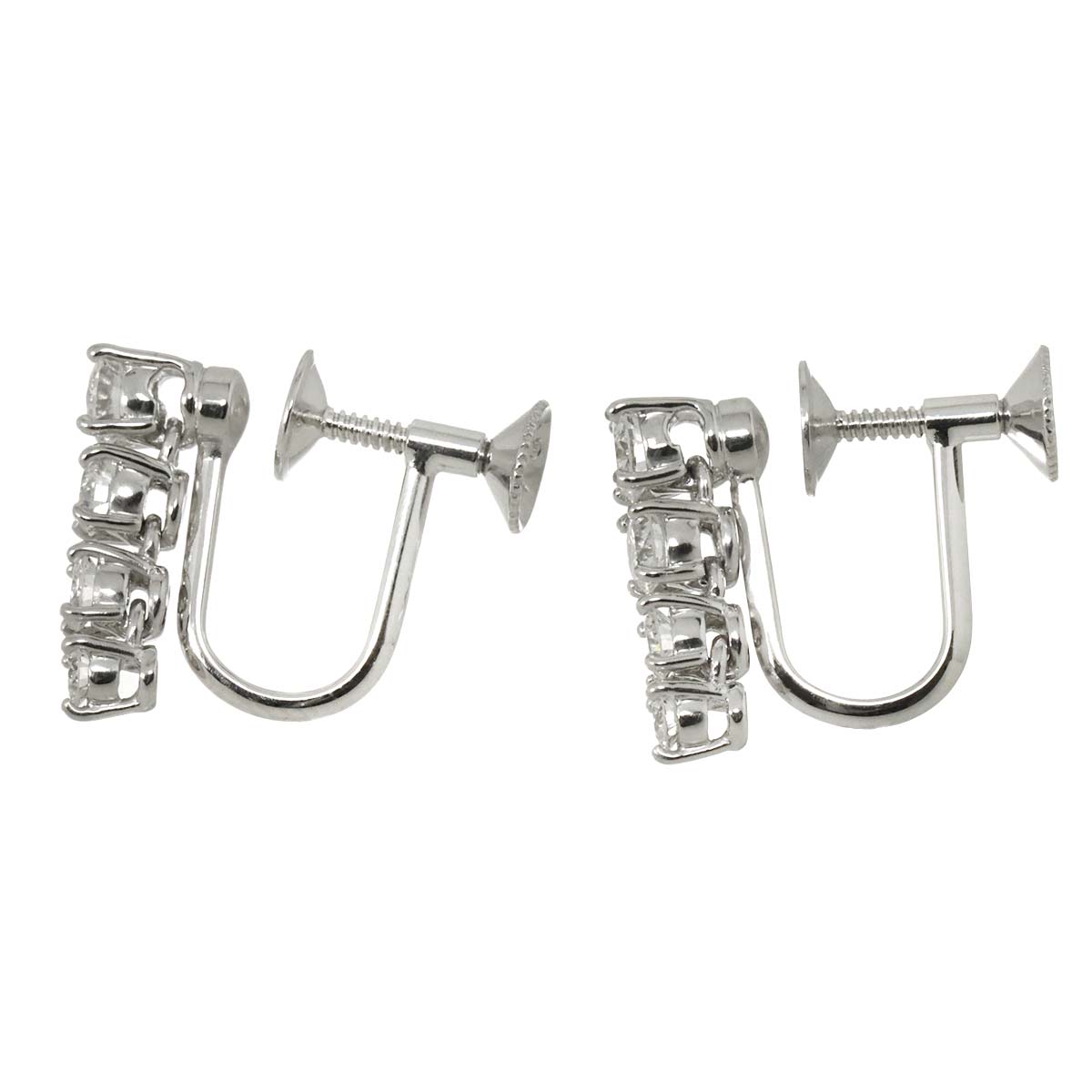 Diamond 0.37ct/0.37ct Earrings 18K White Gold 750