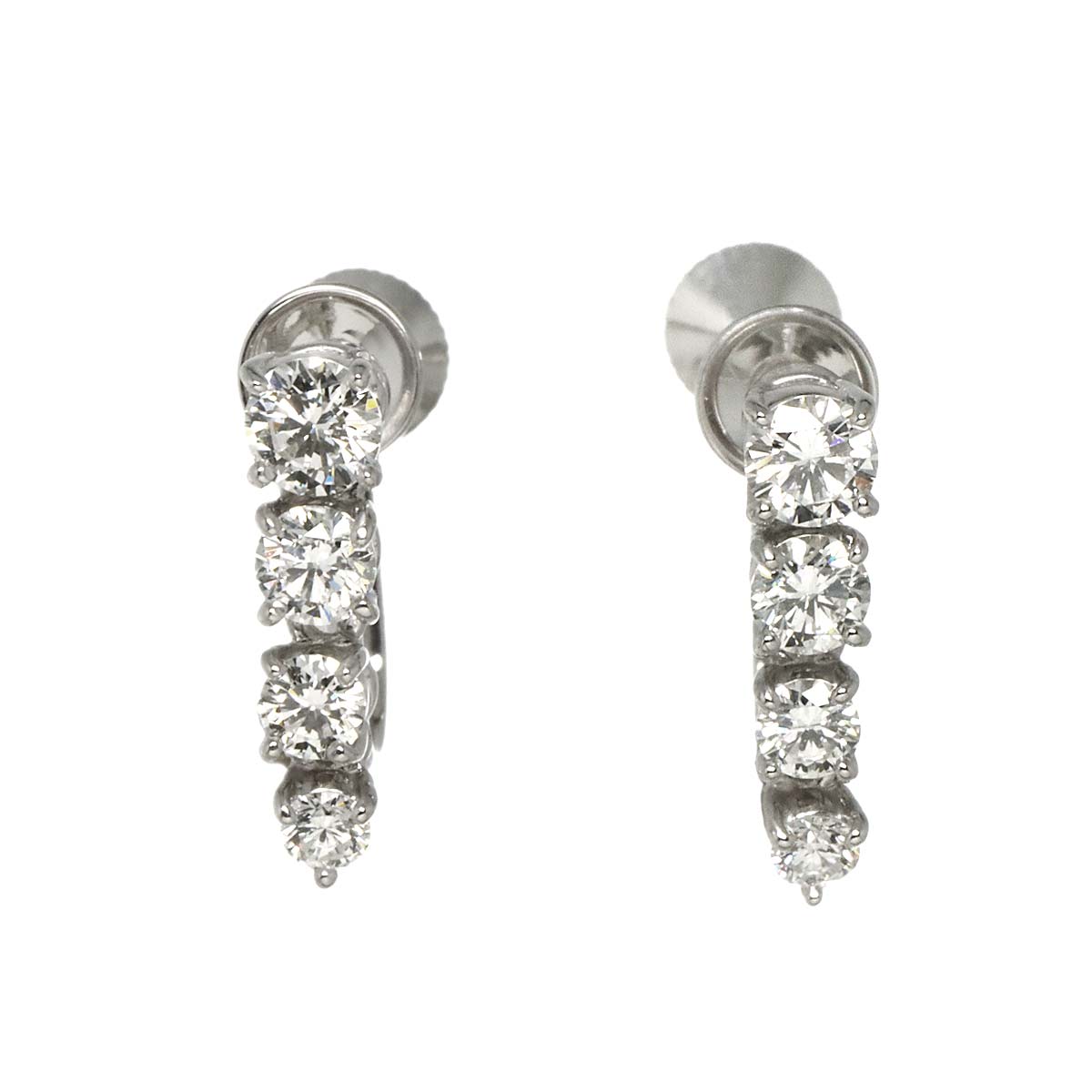 Diamond 0.37ct/0.37ct Earrings 18K White Gold 750