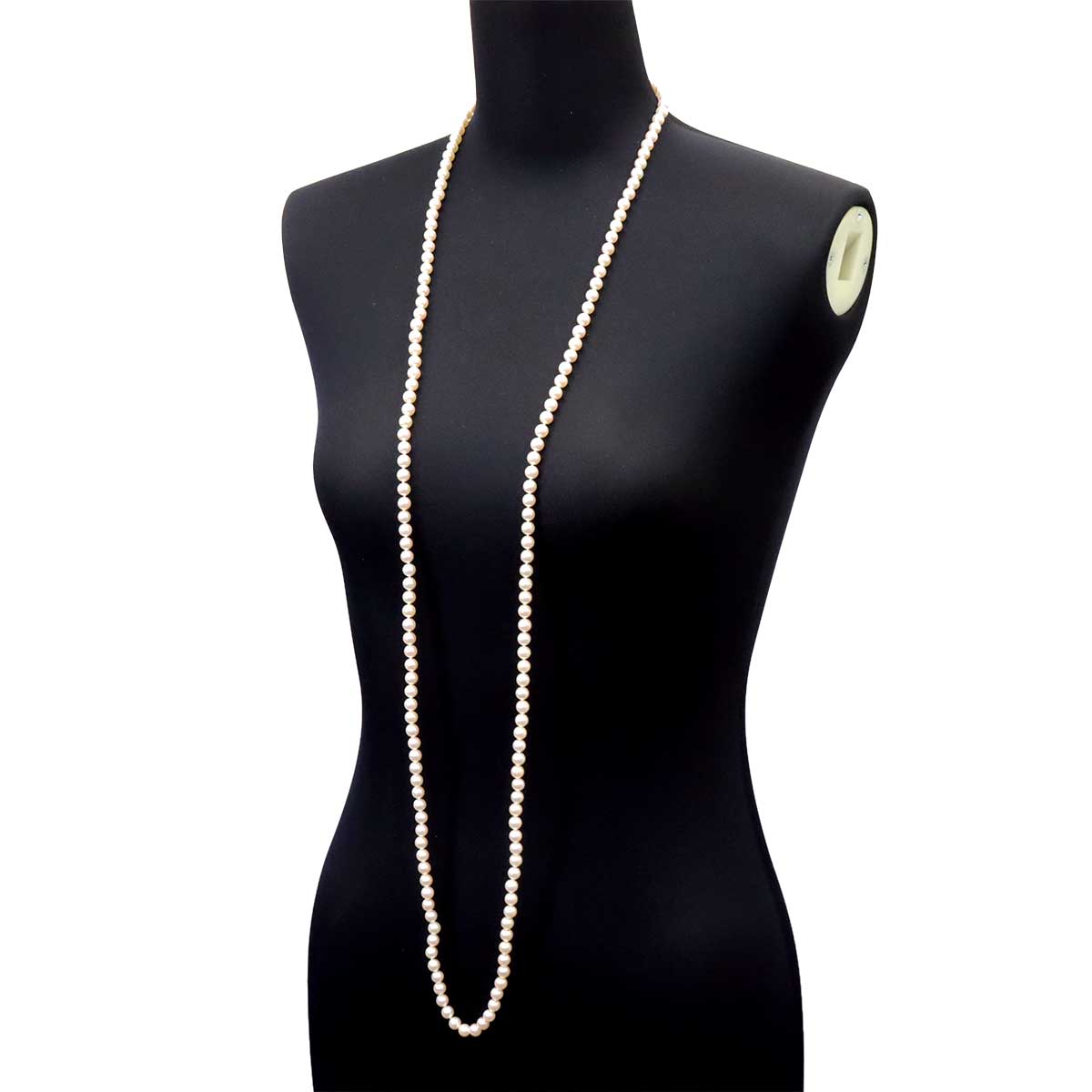 Akoya Pearl 7.0-6.4mm Long Necklace SV Silver 925
