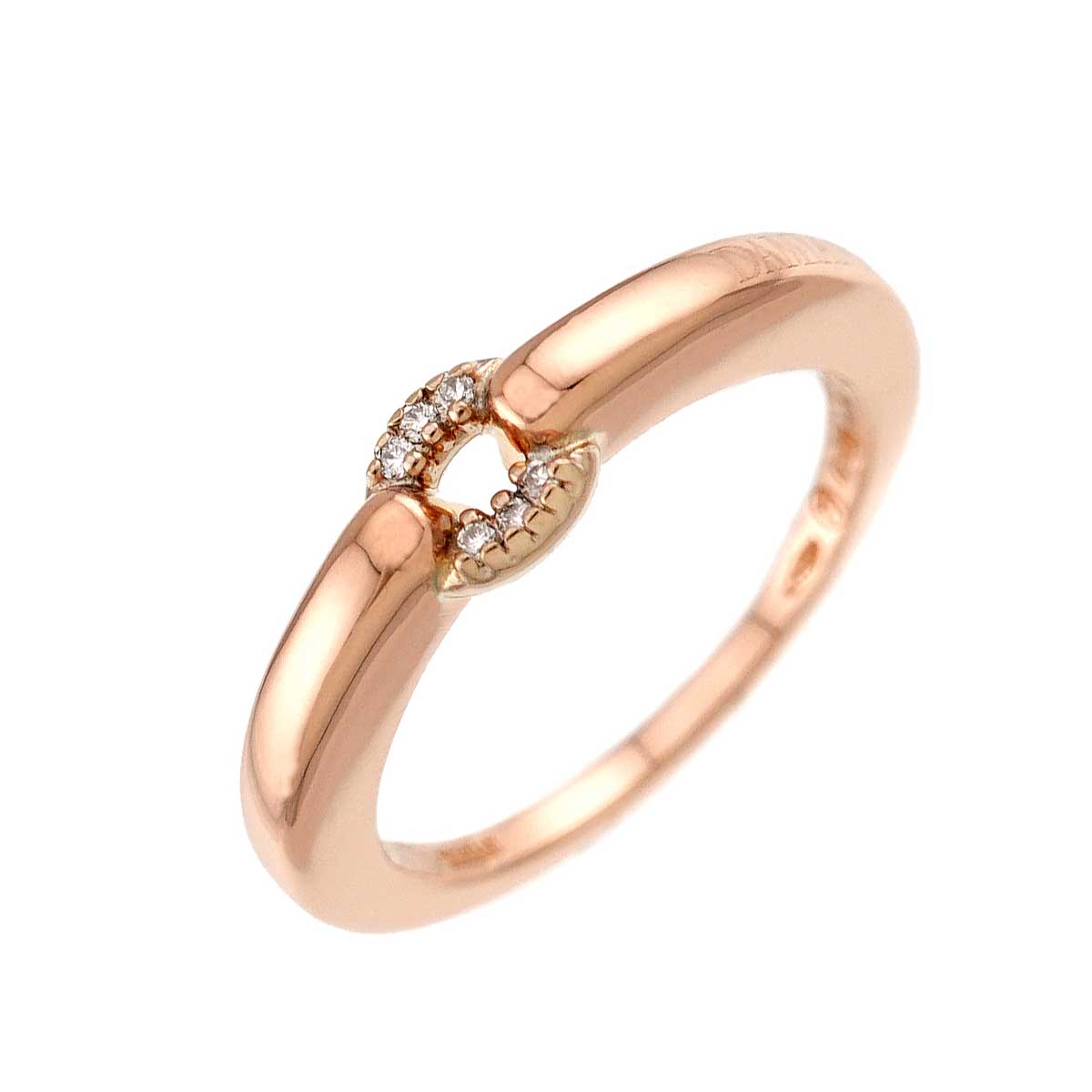 Diamond Ring 18K PG WG 750 size4.5(US)