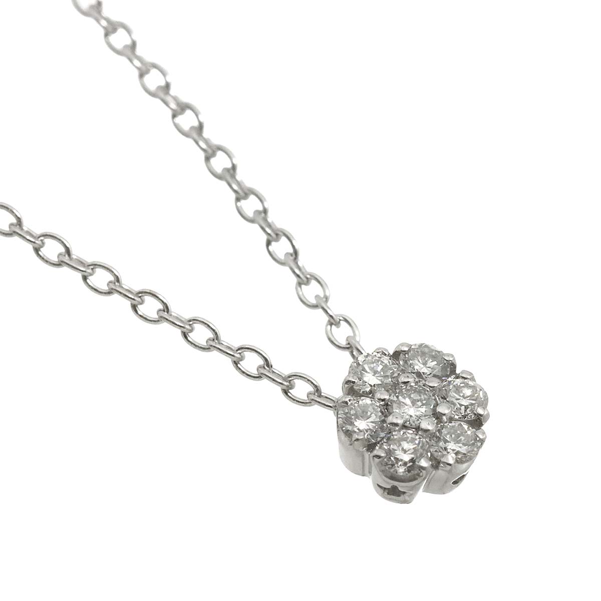 Diamond 0.14ct Necklace 18K White Gold 750