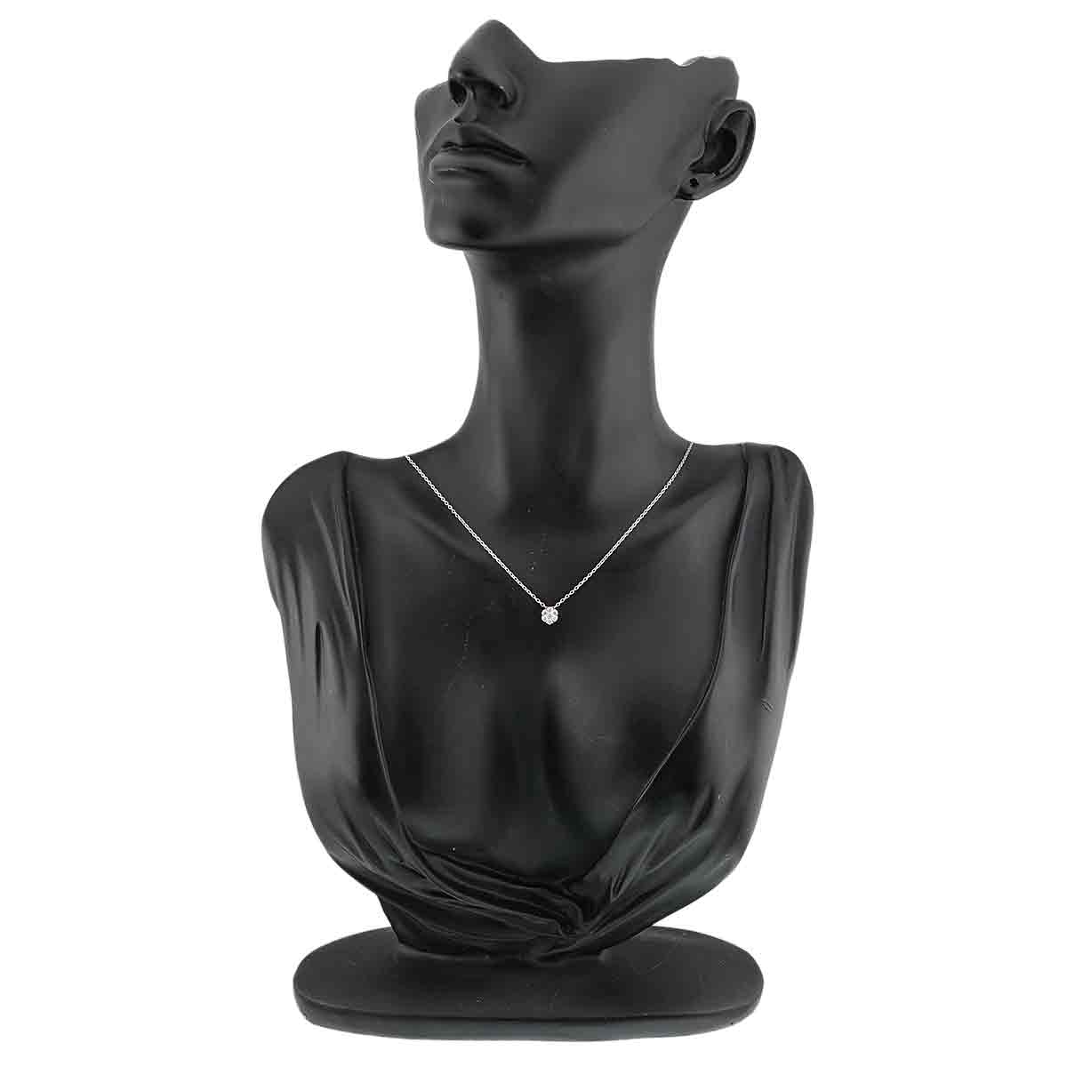 Diamond 0.14ct Necklace 18K White Gold 750