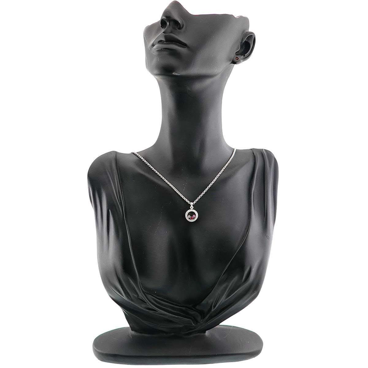 Happy Diamond Sapphire Ruby Necklace 18K White Gold 750