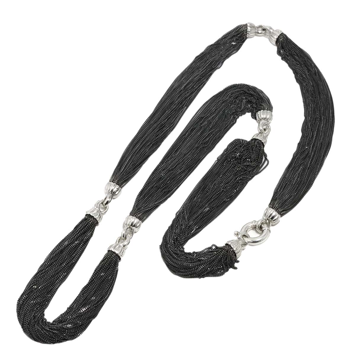 Multi strand Vintage Chain Necklace SV Silver 925